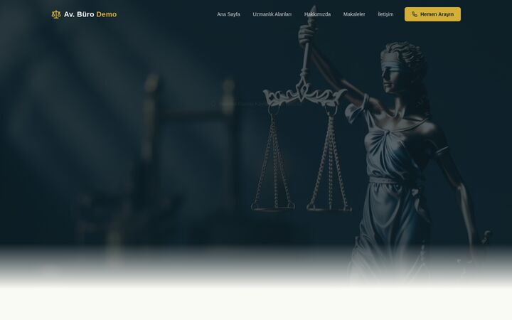 Hukuk Bürosu web sitesi ekran görüntüsü