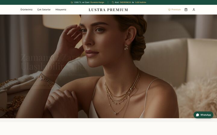 Lustra Premium web sitesi ekran görüntüsü